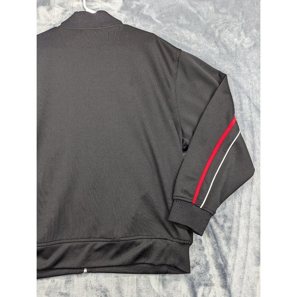 Y2K Athletic Works Track Jacket Mens L Full Zip Collared Baggy Relaxed 90s Black - Picture 9 of 13